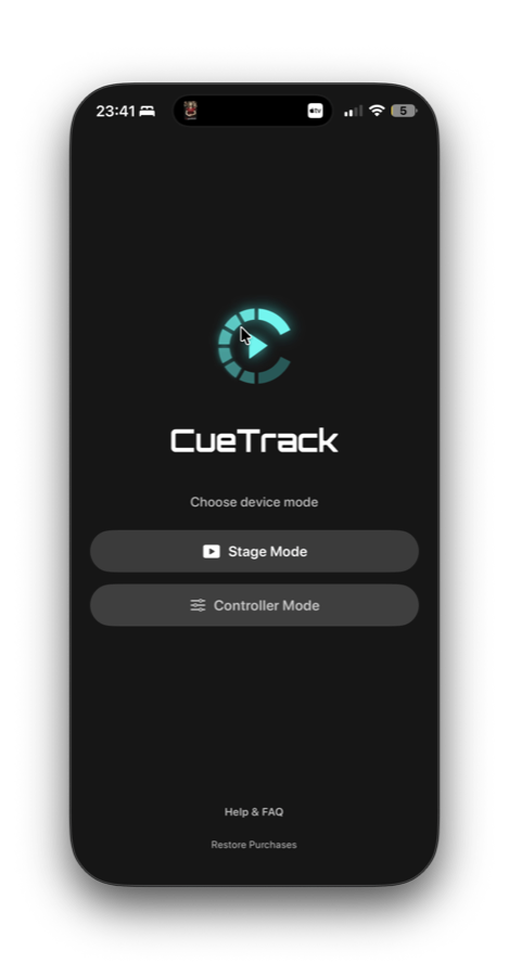 iPhone device mode selection screen